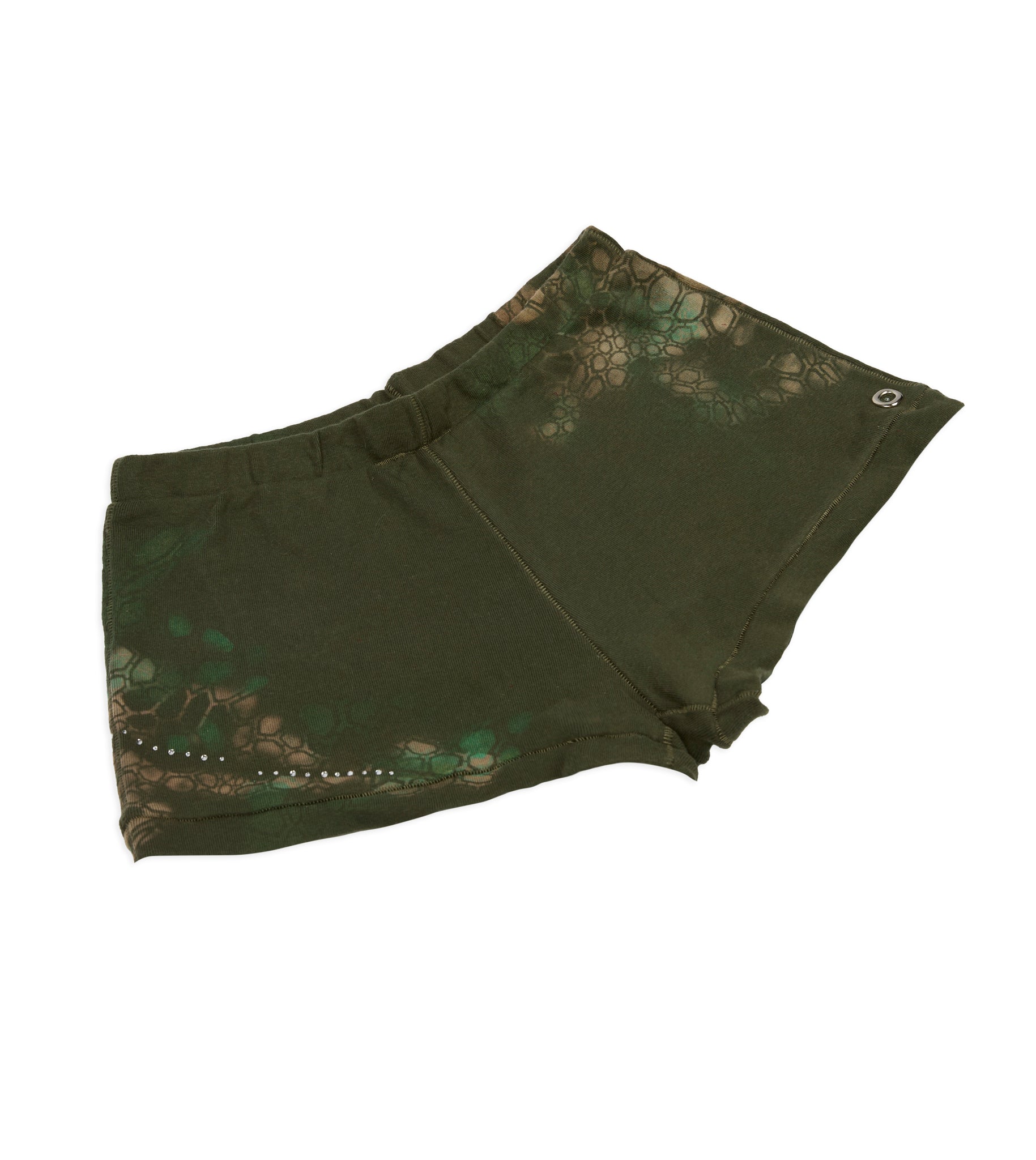 Khaki Hotshot Hotpants - Airbrushed Star Print with Rhinestone Detail