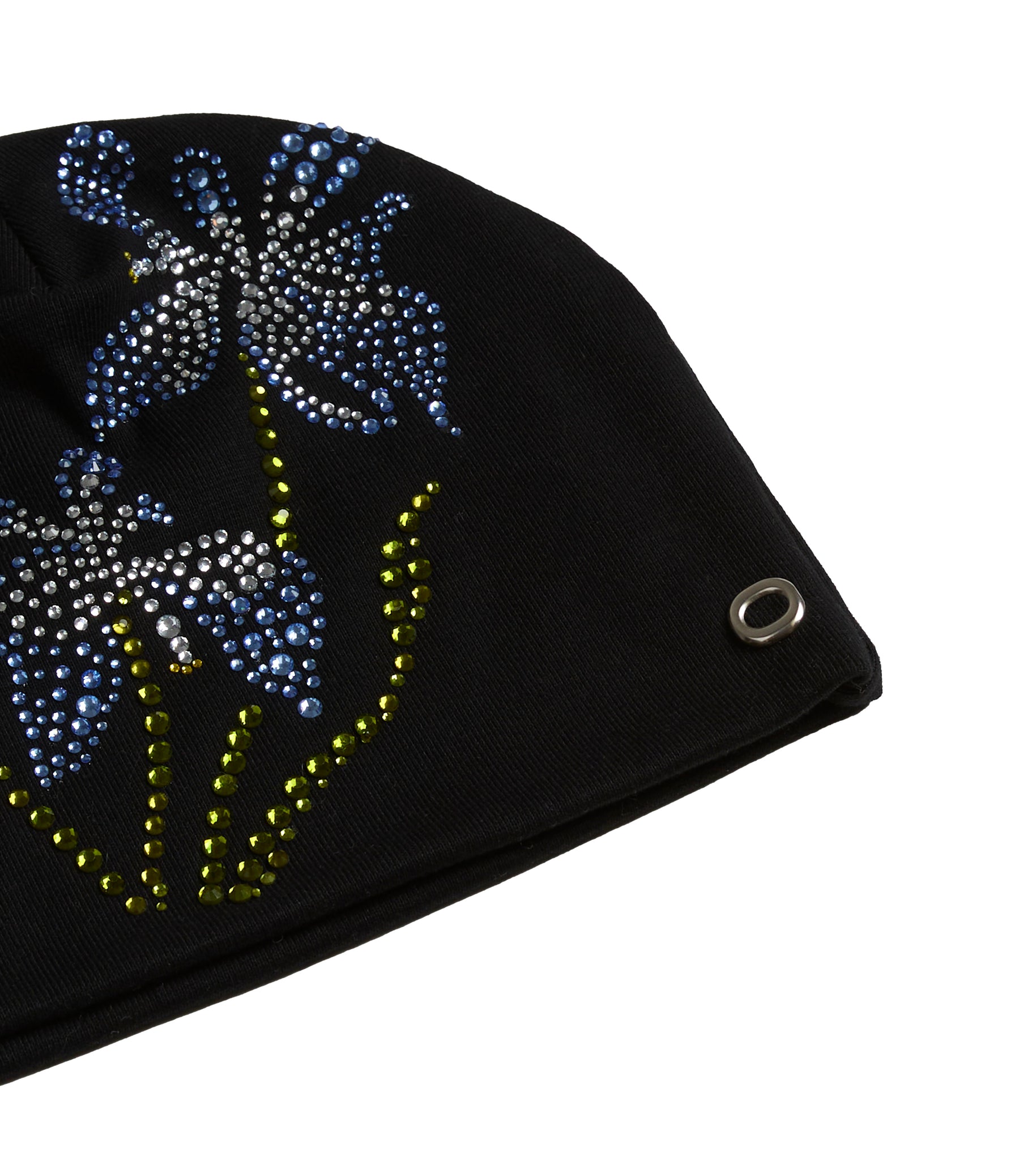 Blue and Pink Rhinestone Orchid Beanie - Duo – OYIN Studio