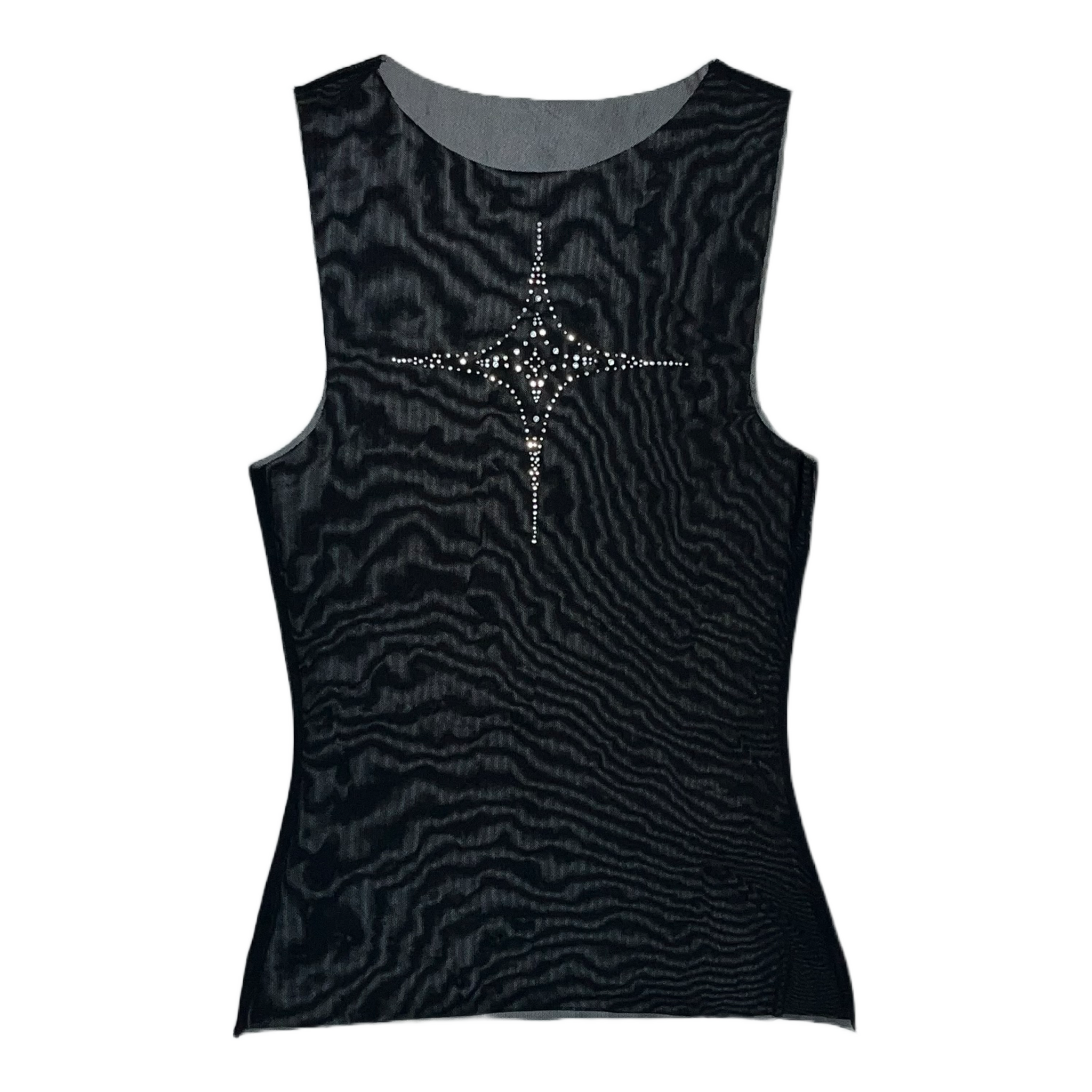 Papermoon Mesh Corset Rhinestone Tank Top