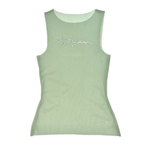 MESH SIGNATURE RHINESTONE TANK